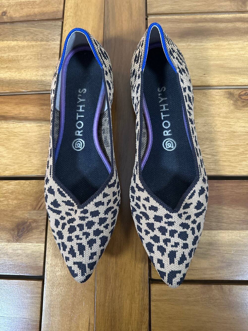 Rothyβs The Point Flats Womenβs 10 Leopard Cheetah Animal Print